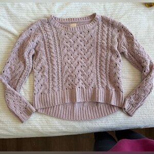 Aero Hygge Women's Cable Knit Sweater - Pink / size small